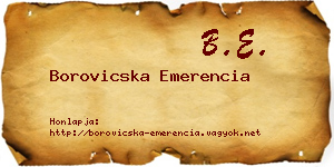Borovicska Emerencia névjegykártya